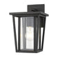 Z-Lite Seoul 8" 1-Light Black Outdoor Wall Sconce With Clear Glass Shade