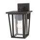 Z-Lite Seoul 8" 1-Light Oil Rubbed Bronze Outdoor Wall Sconce With Clear Glass Shade