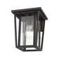 Z-Lite Seoul 8" 1-Light Oil Rubbed Bronze Outdoor Wall Sconce With Clear Glass Shade