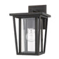 Z-Lite Seoul 8" 1-Light Oil Rubbed Bronze Outdoor Wall Sconce With Clear Glass Shade