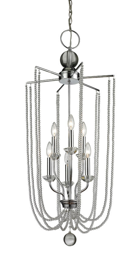 Z-Lite Serenade 18" 6-Light Chrome Steel Pendant Light