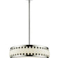 Z-Lite Sevier 16" 4-Light LED Chrome Pendant Light With Black and White Glass Shade