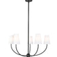 Z-Lite Shannon 32" 5-Light Matte Black Steel and White Fabric Shade Chandelier
