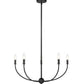 Z-Lite Shannon 32" 5-Light Matte Black Steel and White Fabric Shade Chandelier