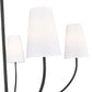 Z-Lite Shannon 32" 5-Light Matte Black Steel and White Fabric Shade Chandelier