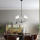 Z-Lite Shannon 32" 5-Light Matte Black Steel and White Fabric Shade Chandelier