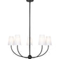 Z-Lite Shannon 32" 5-Light Matte Black Steel and White Fabric Shade Chandelier