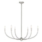 Z-Lite Shannon 42" 6-Light Brushed Nickel Steel and White Fabric Shade Chandelier