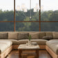 Z-Lite Shannon 42" 6-Light Brushed Nickel Steel and White Fabric Shade Chandelier