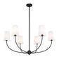 Z-Lite Shannon 42" 6-Light Matte Black Steel and White Fabric Shade Chandelier