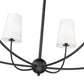 Z-Lite Shannon 42" 6-Light Matte Black Steel and White Fabric Shade Chandelier