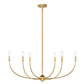 Z-Lite Shannon 42" 6-Light Rubbed Brass Steel and White Fabric Shade Chandelier