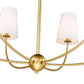 Z-Lite Shannon 42" 6-Light Rubbed Brass Steel and White Fabric Shade Chandelier
