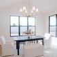 Z-Lite Shannon 42" 6-Light Rubbed Brass Steel and White Fabric Shade Chandelier