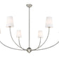 Z-Lite Shannon 62" 6-Light Brushed Nickel Steel and White Fabric Shade Chandelier