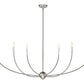 Z-Lite Shannon 62" 6-Light Brushed Nickel Steel and White Fabric Shade Chandelier