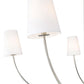 Z-Lite Shannon 62" 6-Light Brushed Nickel Steel and White Fabric Shade Chandelier