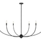 Z-Lite Shannon 62" 6-Light Matte Black Steel and White Fabric Shade Chandelier
