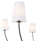 Z-Lite Shannon 62" 6-Light Matte Black Steel and White Fabric Shade Chandelier