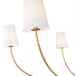 Z-Lite Shannon 62" 6-Light Rubbed Brass Steel and White Fabric Shade Chandelier