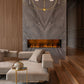 Z-Lite Shannon 62" 6-Light Rubbed Brass Steel and White Fabric Shade Chandelier
