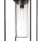Z-Lite Sheridan 10" 1-Light Black Aluminum Outdoor Chain Mount Ceiling Fixture With Seedy Glass Shade