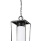 Z-Lite Sheridan 10" 1-Light Black Aluminum Outdoor Chain Mount Ceiling Fixture With White Opal Glass Shade