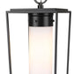 Z-Lite Sheridan 10" 1-Light Black Aluminum Outdoor Chain Mount Ceiling Fixture With White Opal Glass Shade