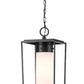 Z-Lite Sheridan 10" 1-Light Black Aluminum Outdoor Chain Mount Ceiling Fixture With White Opal Glass Shade