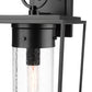 Z-Lite Sheridan 10" 1-Light Black Aluminum Outdoor Wall Sconce With Seedy Glass Shade
