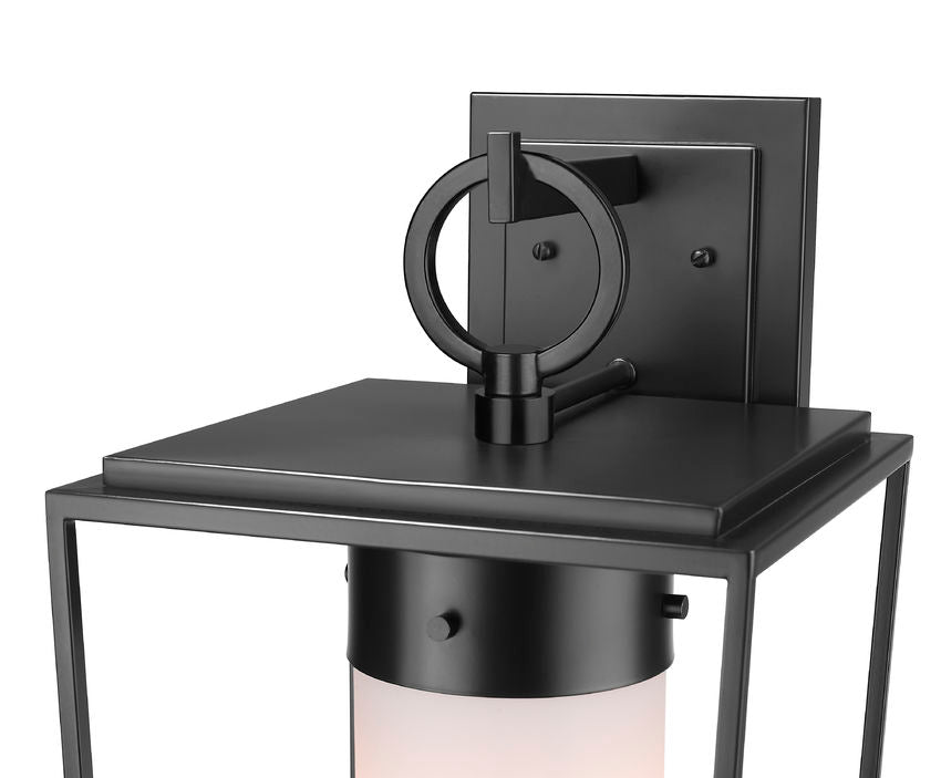 Z-Lite Sheridan 10" 1-Light Black Aluminum Outdoor Wall Sconce With White Opal Glass Shade