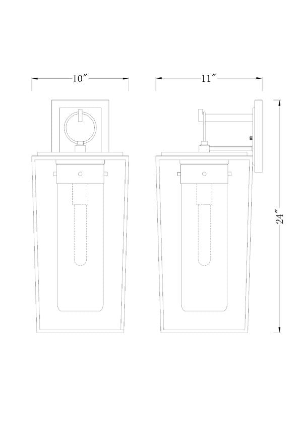 Z-Lite Sheridan 10" 1-Light Black Aluminum Outdoor Wall Sconce With White Opal Glass Shade