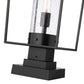 Z-Lite Sheridan 10" 1-Light Black Outdoor Pier Mounted Fixture and Square Pier Mount Hardware With Seedy Glass Shade