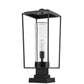 Z-Lite Sheridan 10" 1-Light Black Outdoor Pier Mounted Fixture and Square Pier Mount Hardware With Seedy Glass Shade