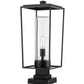 Z-Lite Sheridan 10" 1-Light Black Outdoor Pier Mounted Fixture and Square Pier Mount Hardware With Seedy Glass Shade