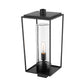 Z-Lite Sheridan 10" W x 22" H 1-Light Black Outdoor Post Mount Fixture With Seedy Glass Shade