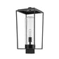 Z-Lite Sheridan 10" W x 22" H 1-Light Black Outdoor Post Mount Fixture With Seedy Glass Shade