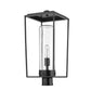 Z-Lite Sheridan 10" W x 23" H 1-Light Black Outdoor Post Mount Fixture With Seedy Glass Shade