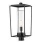Z-Lite Sheridan 10" W x 23" H 1-Light Black Outdoor Post Mount Fixture With Seedy Glass Shade