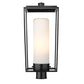 Z-Lite Sheridan 10" W x 23" H 1-Light Black Outdoor Post Mount Fixture With White Opal Glass Shade