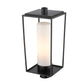 Z-Lite Sheridan 10" W x 23" H 1-Light Black Outdoor Post Mount Fixture With White Opal Glass Shade