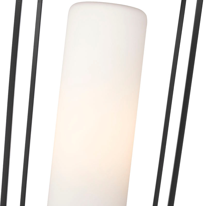 Z-Lite Sheridan 10" W x 23" H 1-Light Black Outdoor Post Mount Fixture With White Opal Glass Shade