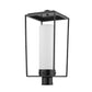 Z-Lite Sheridan 10" W x 23" H 1-Light Black Outdoor Post Mount Fixture With White Opal Glass Shade