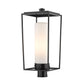 Z-Lite Sheridan 10" W x 23" H 1-Light Black Outdoor Post Mount Fixture With White Opal Glass Shade