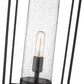 Z-Lite Sheridan 10" W x 25" H 1-Light Black Outdoor Pier Mounted Fixture and Round Pier Mount Hardware With Seedy Glass Shade