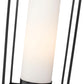 Z-Lite Sheridan 10" W x 25" H 1-Light Black Outdoor Pier Mounted Fixture and Round Pier Mount Hardware With White Opal Glass Shade