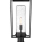 Z-Lite Sheridan 10" W x 25" H 1-Light Black Outdoor Pier Mounted Fixture and Square Pier Mount Hardware With Seedy Glass Shade