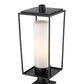 Z-Lite Sheridan 10" W x 25" H 1-Light Black Outdoor Pier Mounted Fixture and Square Pier Mount Hardware With White Opal Glass Shade