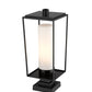Z-Lite Sheridan 10" W x 25" H 1-Light Black Outdoor Pier Mounted Fixture and Square Pier Mount Hardware With White Opal Glass Shade