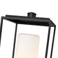 Z-Lite Sheridan 10" W x 25" H 1-Light Black Outdoor Pier Mounted Fixture and Square Pier Mount Hardware With White Opal Glass Shade